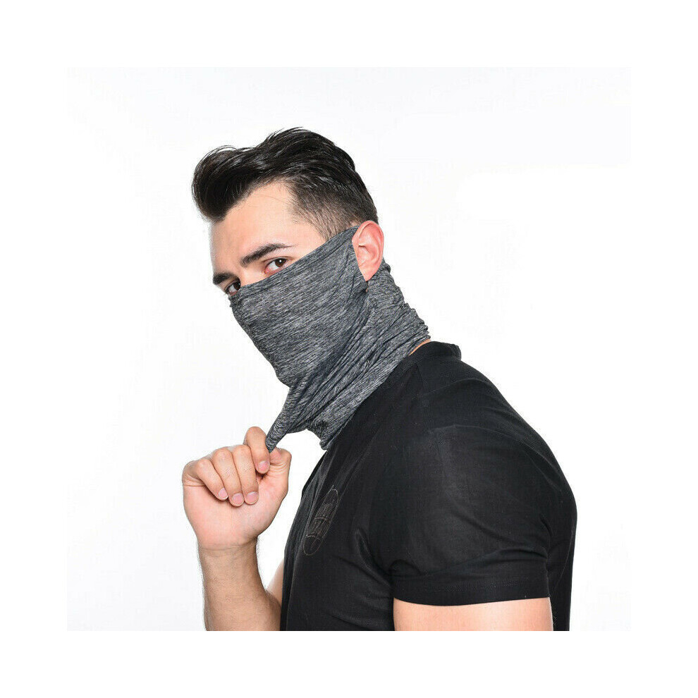 (Grey) Neck Gaiter Tube Scarf Face Mask Bandana Motorcycle Cycling Balaclava Grey 7032551613944