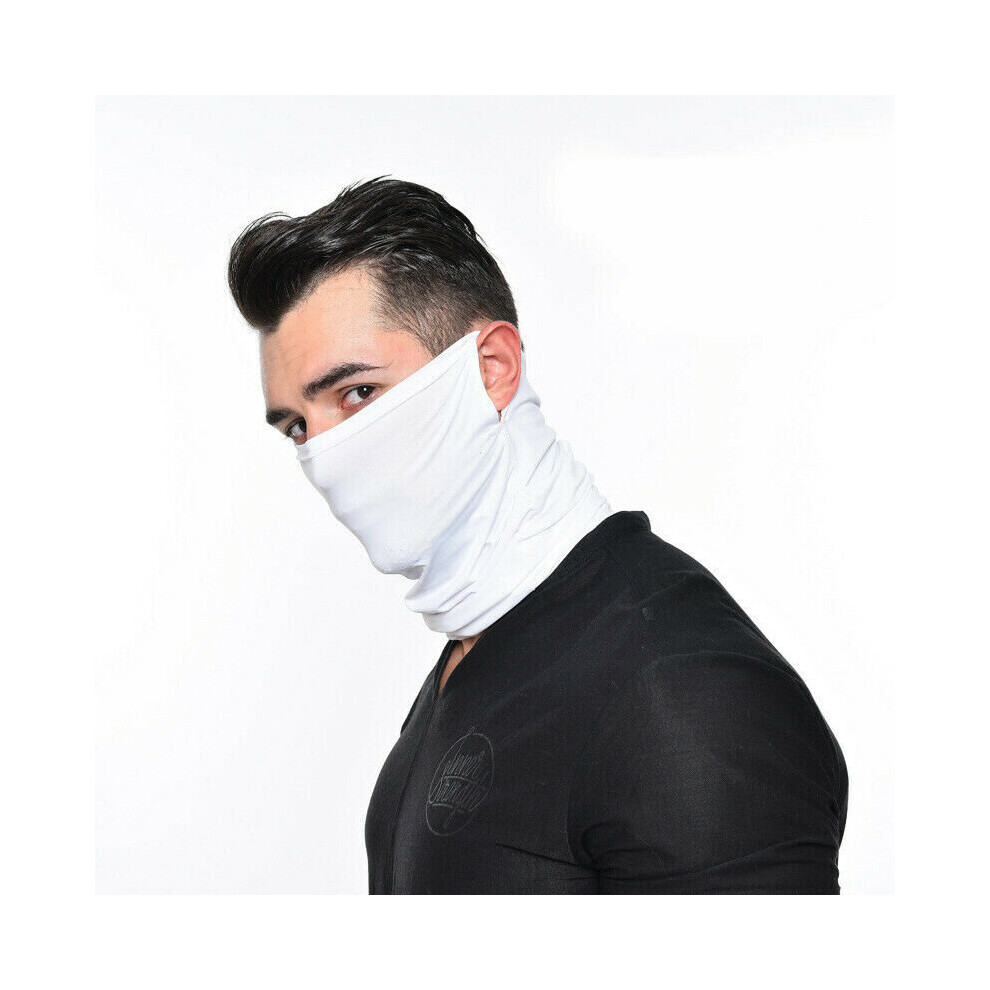 (White) Neck Gaiter Tube Scarf Face Mask Bandana Motorcycle Cycling Balaclava White 7032551613937