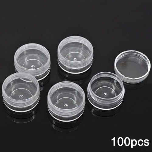 100X Plastic Sample Container Mini Bottle Pot Jars Cosmetic Tools 5ml 1