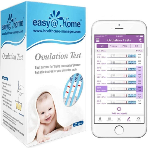 25 Ovulation Test Strips Ovulation Predictor Kit Powered by Premom Ovulation Predictor iOS and Android App 25 LH Strips