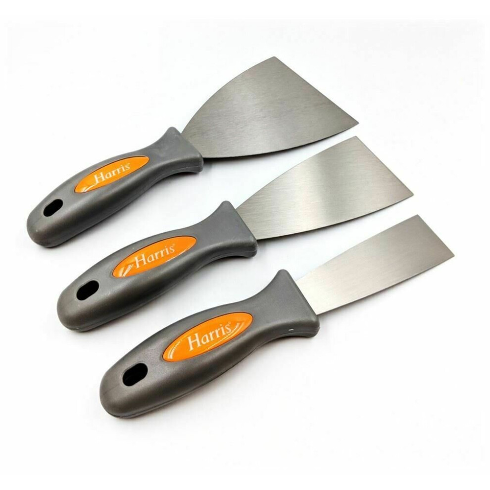 Harris 3pc Paint Scraper Set Decorating Filling Knife Spreading Stripping Tool