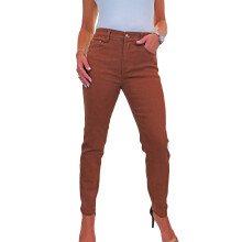(Brown (Rust), 10) Women's Slim Soft Stretch Denim Jeans High Waist
