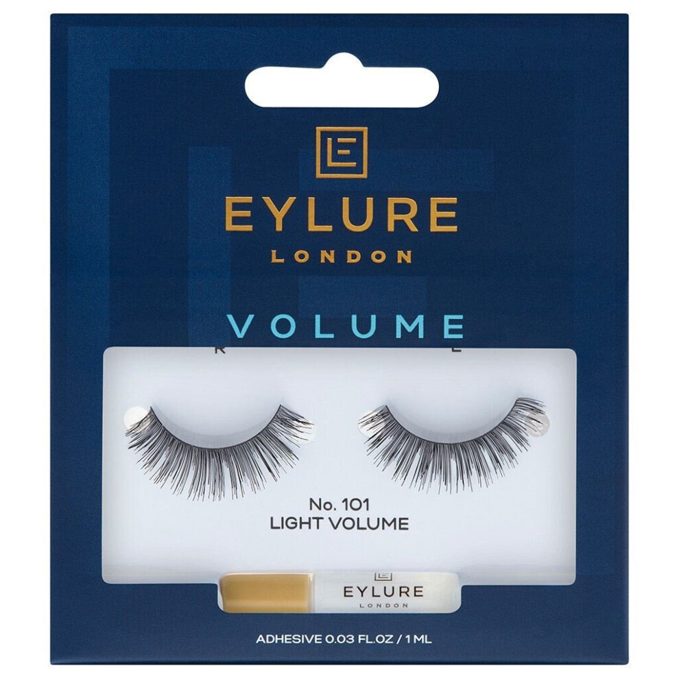 Eylure Volume Handmade False Black Eyelashes - 101 - Lash Glue is Included