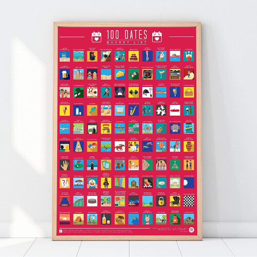 100 Dates Scratch Off A2 Bucket List Poster 2