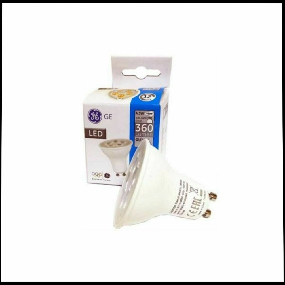 GENERAL ELECTRIC 4.5 WATT GU10 LED LIGHT BULB 3000K 360 LUMENS EQUI TO 50 WATT-image-OPC-P66KGKD-NEW