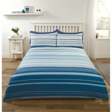 (Double) Stratford Stripe Duvet Set in Blue