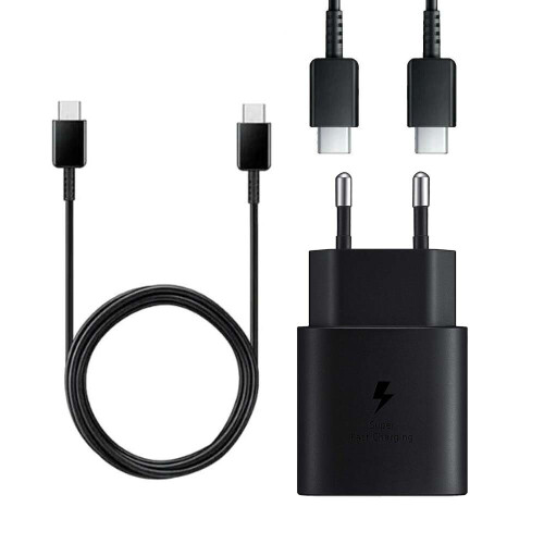 Samsung (Plug And Cable) Official Samsung EU 2 Pin EP-TA800EBE Quick Charge Adapter 25W USB Type C Black