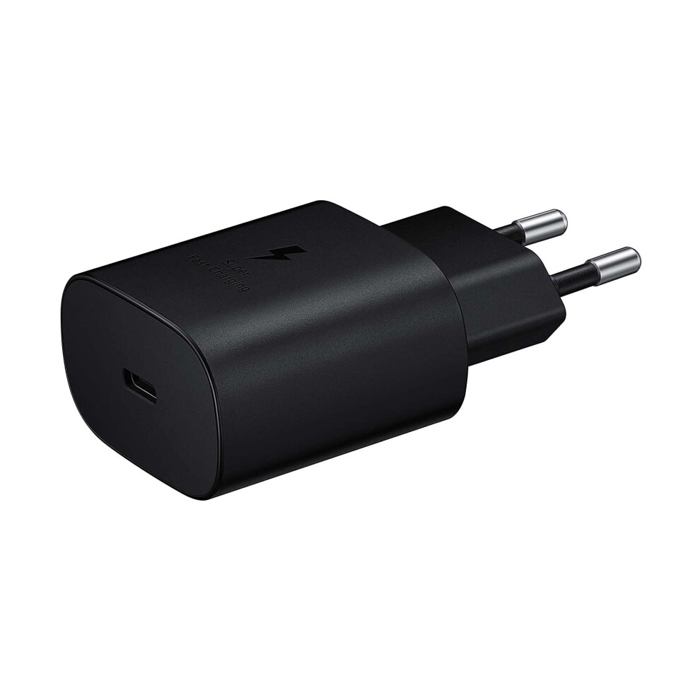 (Plug Only) Official Samsung EU 2 Pin EP-TA800EBE Quick Charge Adapter 25W USB Type C Black