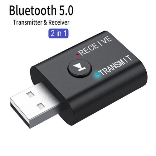 USB Bluetooth 5.0 Music Transmitter Receiver 2 in 1 3.5mm AUX Adapter for Car TV PC