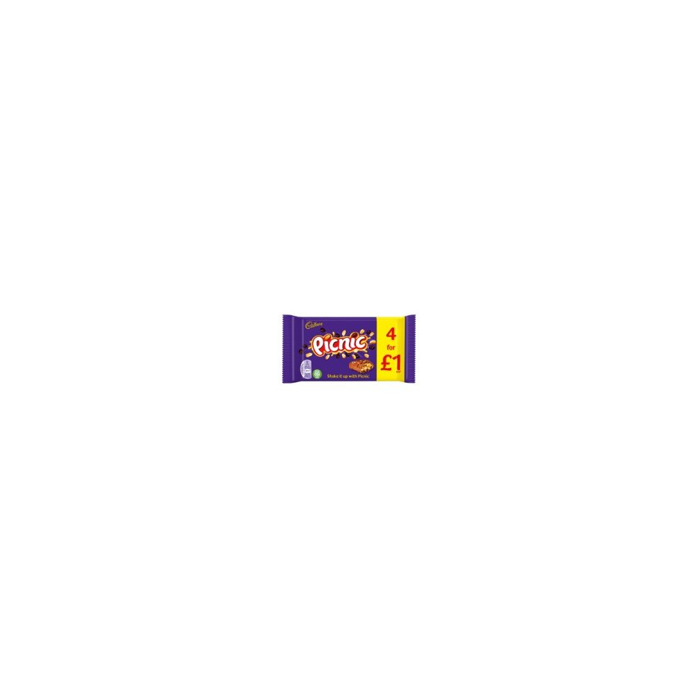 Cadbury Picnic Chocolate Bar 4 Pack Â£1 128g (10 x 4pk)