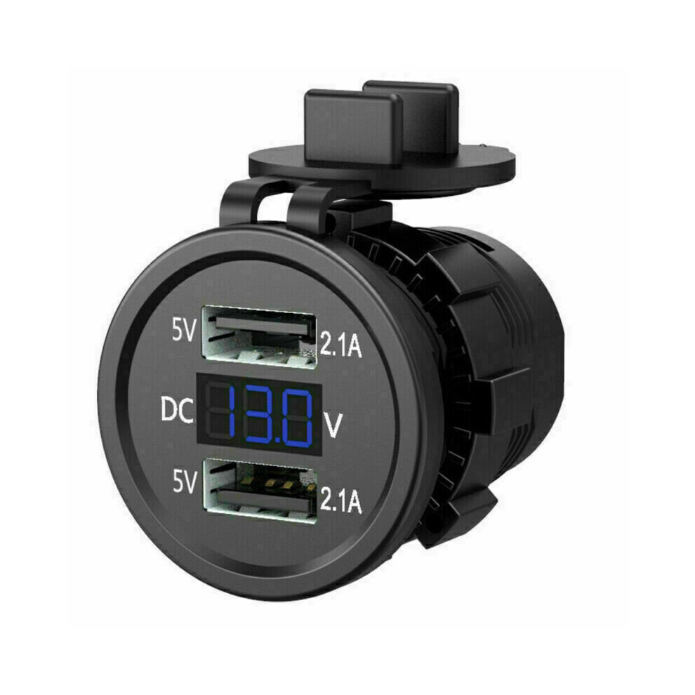 Car 12V/24 Cigarette Lighter Adapter Socket Dual Usb Port Charger Power Outlet 7032551614743