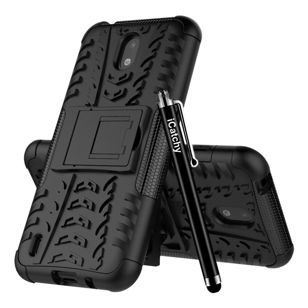 (Black) For Nokia 1.3 Hybrid Shockproof Case Black 5056298005659