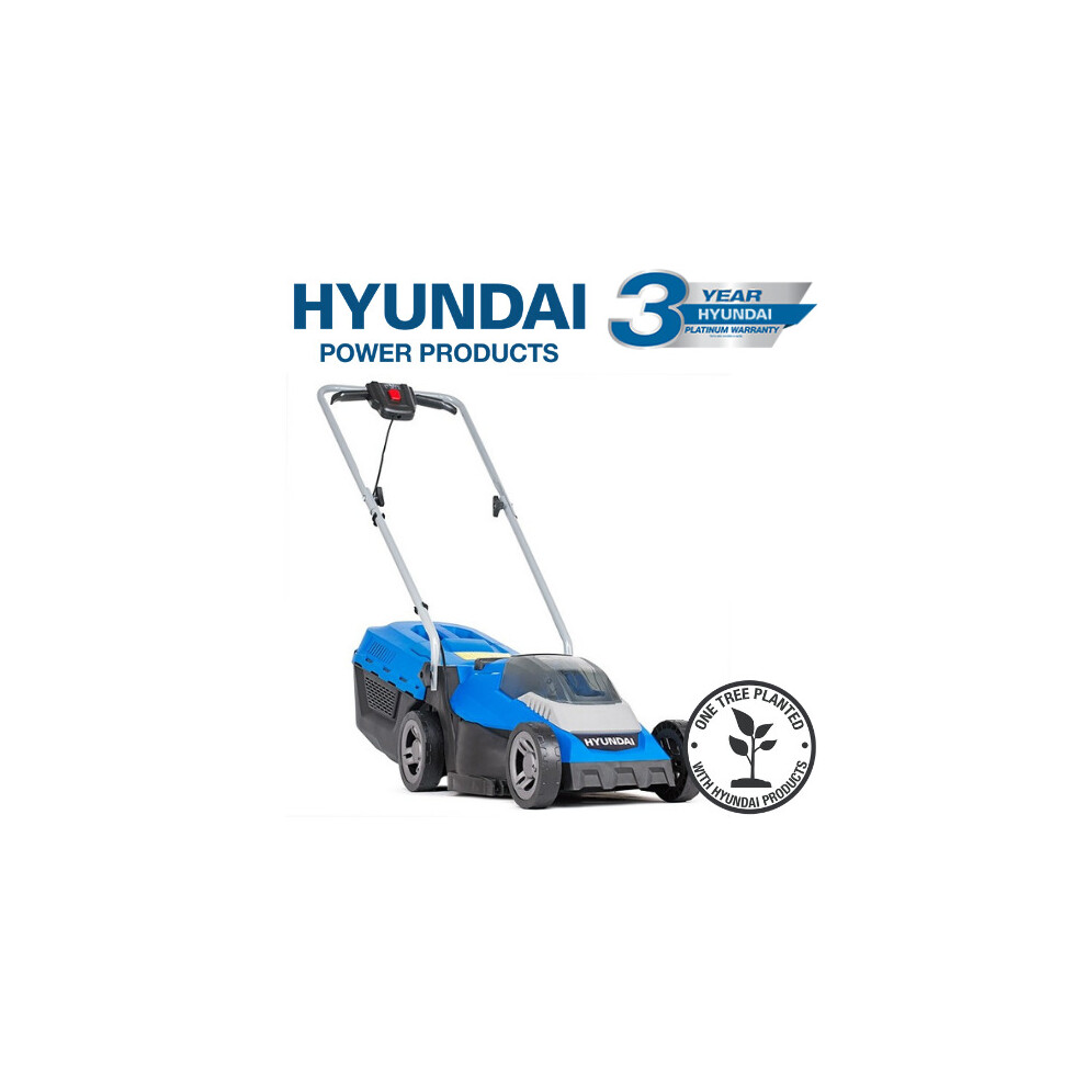 Hyundai HYM40LI330P 40V Lithium-Ion Cordless Battery Powered Roller Lawn Mower 33cm Cutting Width With Battery & Charger