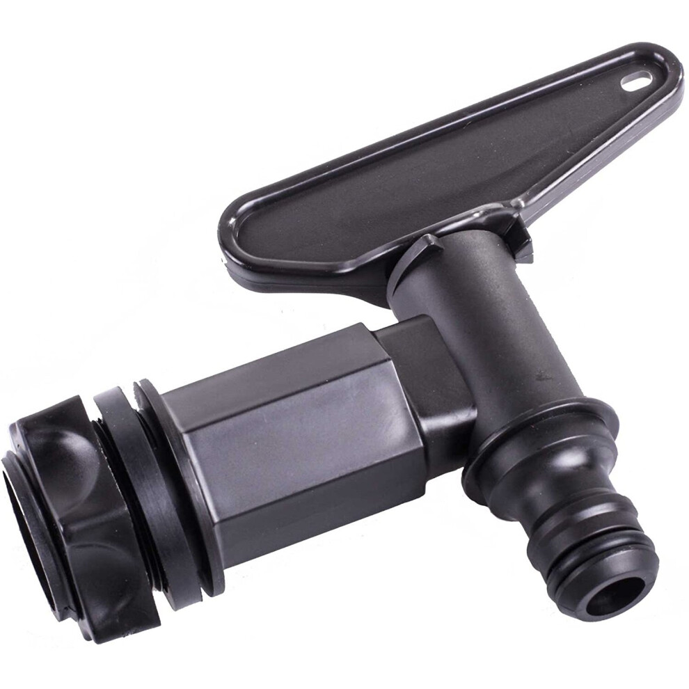 Straight Manufacturing Straight Water Butt Tap 3/4In Bsp, Hozelock Snap Fit, Universal Fit For Water Butts, Barrels & Home Brew - Wbttap05
