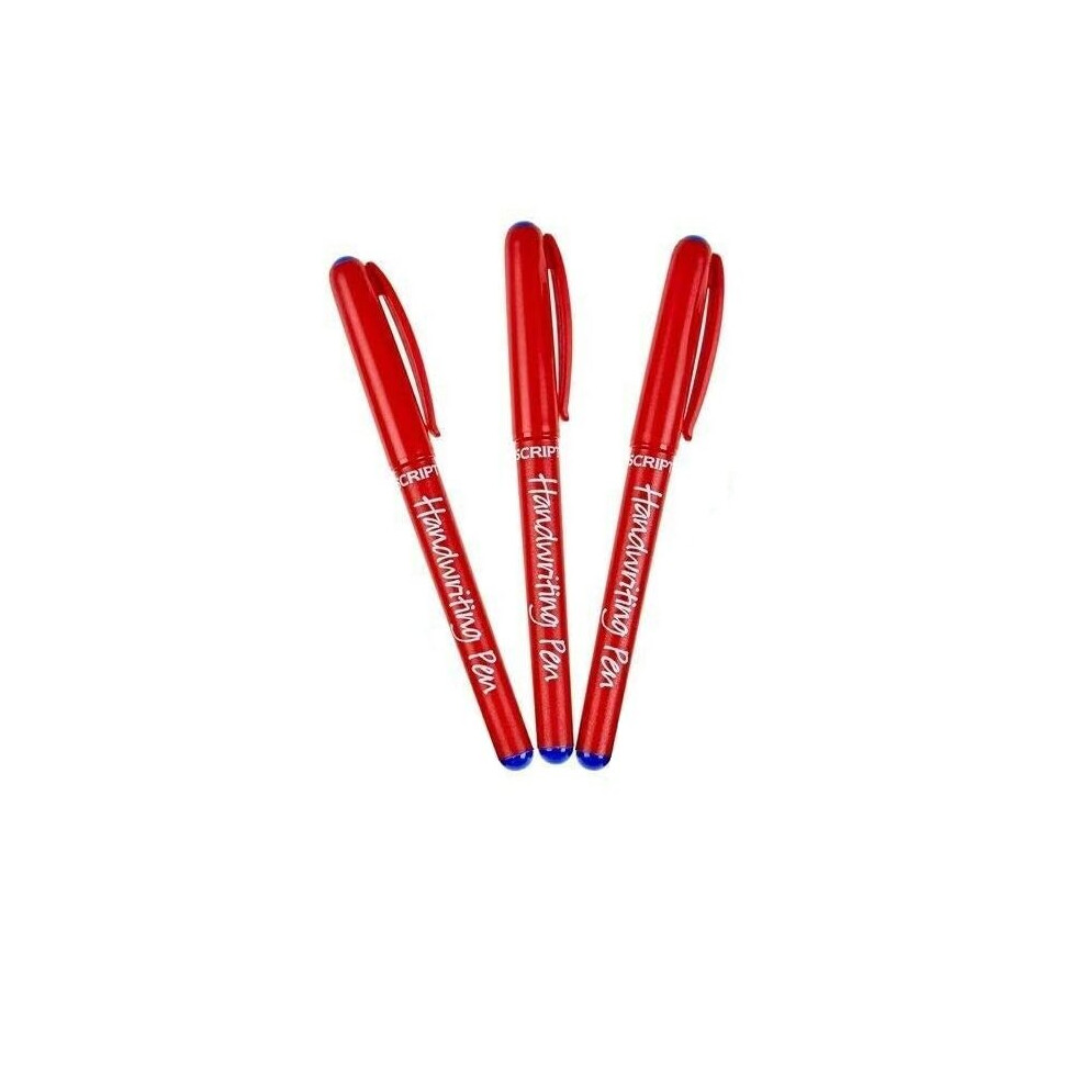 Manuscript (Pack Of 3) Handwriting Pens Comfort Grip School Kids Handwriter Blue