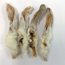 (100g (5-10 Ears)) Rabbit Ears Natural with fur Hair Dog Treat Chew