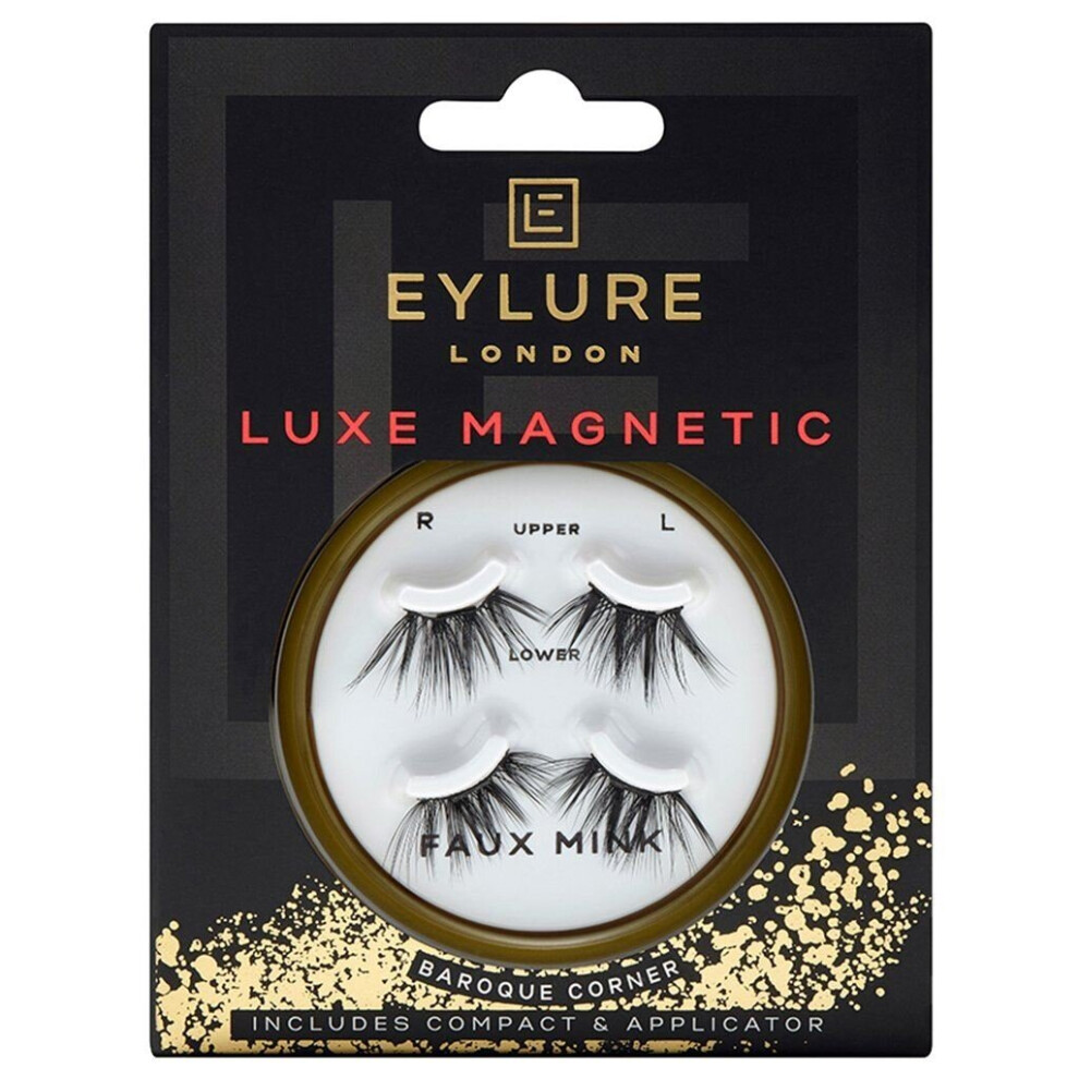 Eylure Luxe Magnetic Faux Mink Black Lashes - Baroque Corner - Adhesive Included