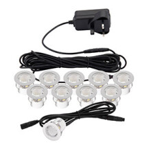 Saxby Kios 2 IP44 Decking Light Kit (10 x 0.45W LED module) 30mm Diam, 22mm Cut-Out, 6500k