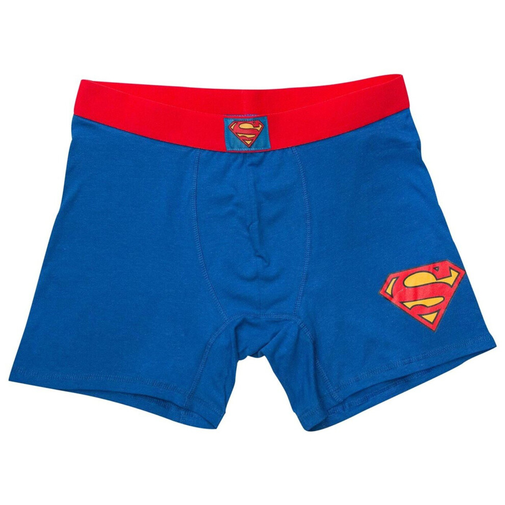 (Large (36-38), Blue) Superman Classic Men's Underwear Boxer Briefs