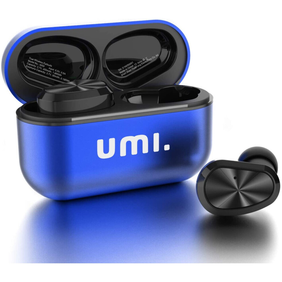 (Blue) Umi. W5s Bluetooth Wireless Earbud Headphones w/ Charging case