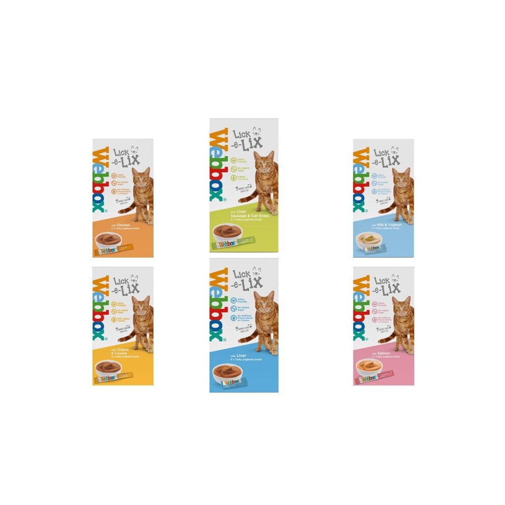 Webbox Lick e Lix 5pcs (5x15g) (Bulk Deal Case of 17) Variety Assorted Pack