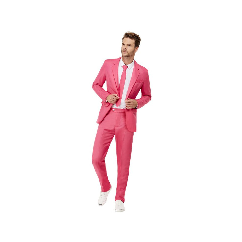 Mens Solid Colour Suit - Hot Pink (Medium)