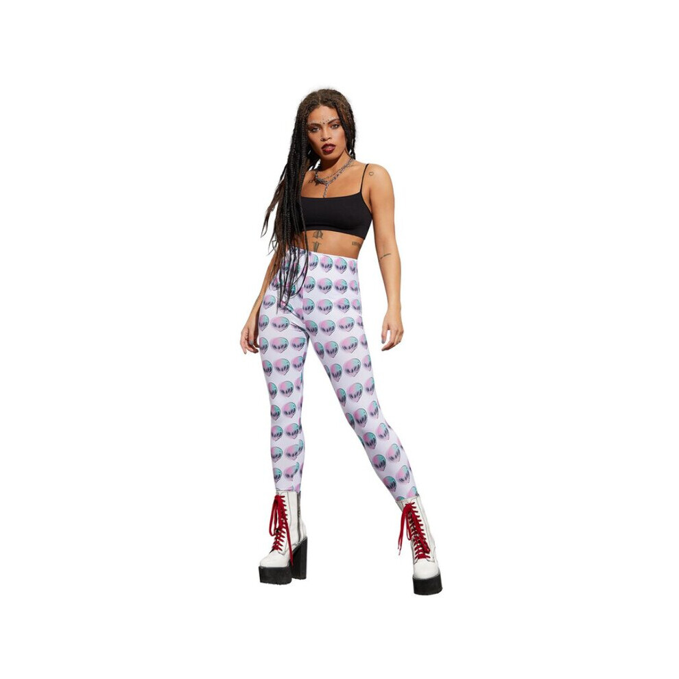 Womens Fever Space Alien Leggings (Size 8-10)