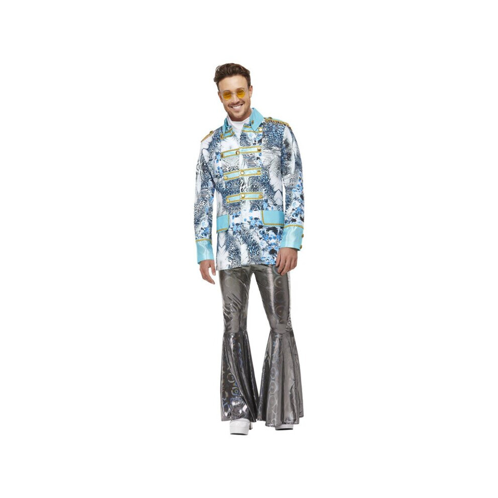 Mens White & Blue Carnival Jacket (Large)