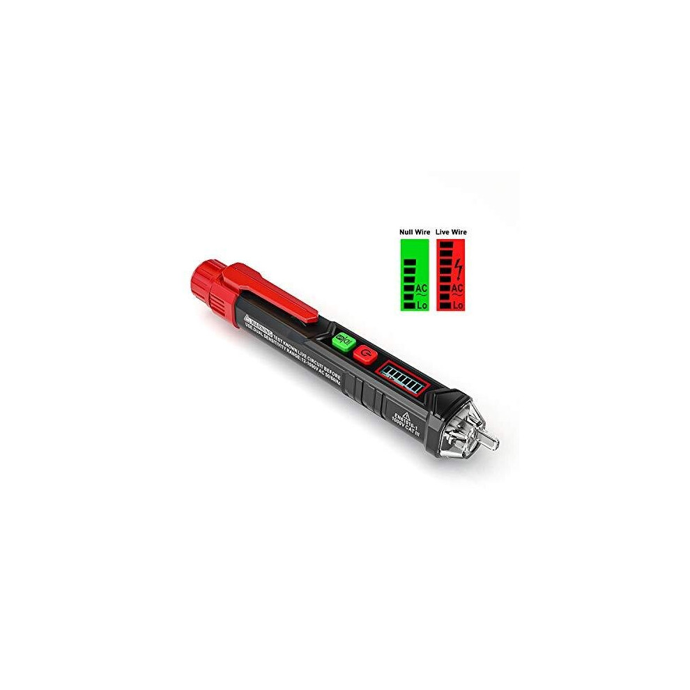 KAIWEETS HT100 Voltage Testers, Dual-Range 12V-1000V/48V 1000V Non-Contact Electrical Tester, Voltage Sensitivity Electric Compact Pen with NCV, LED