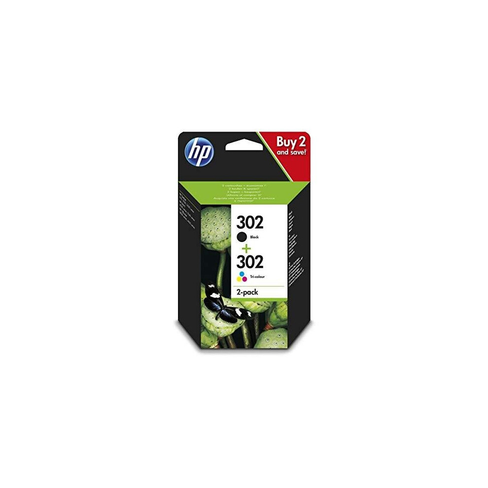 HP X4D37AE 302 Original Ink Cartridges, Black and Tri-Colour, Multipack