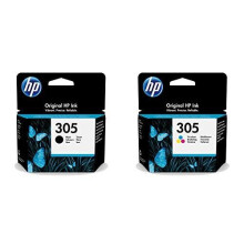 HP Original 305 Black & Tri-Colour Ink Cartridge, Multipack, 3YM61AE, 3YM60AE