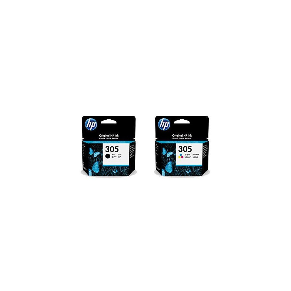 HP Original 305 Black & Tri-Colour Ink Cartridge, Multipack, 3YM61AE, 3YM60AE