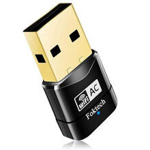 Foktech Wifi Dongle, AC600 802.11ac Dual Band 5GHz Mini Wireless Network USB Wifi Adapter for PC Desktop Laptop, Support Windows 10/8/7/Vista/XP, Ma