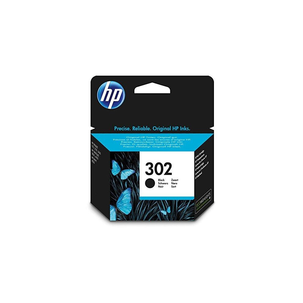 HP F6U66AE 302 Original Ink Cartridge, Black, Single Pack