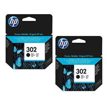 HP 302 Black Original Standard Capacity Ink Cartridges - 2 Pack