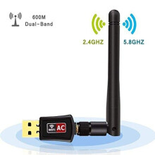 Wifi Dongle High Speed Internet 2.4/5GHz 600Mbps Wireless USB Wifi Adapter for PC/Desktop/Laptop/Tablet, Supports Windows 10/8/7/Vista/XP/2000