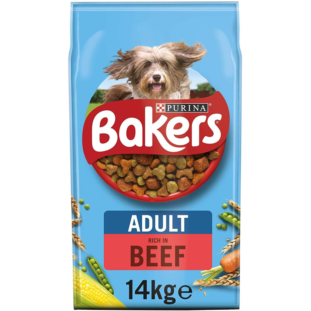 Bakers Adult Dry Dog Food Beef and Veg 14kg