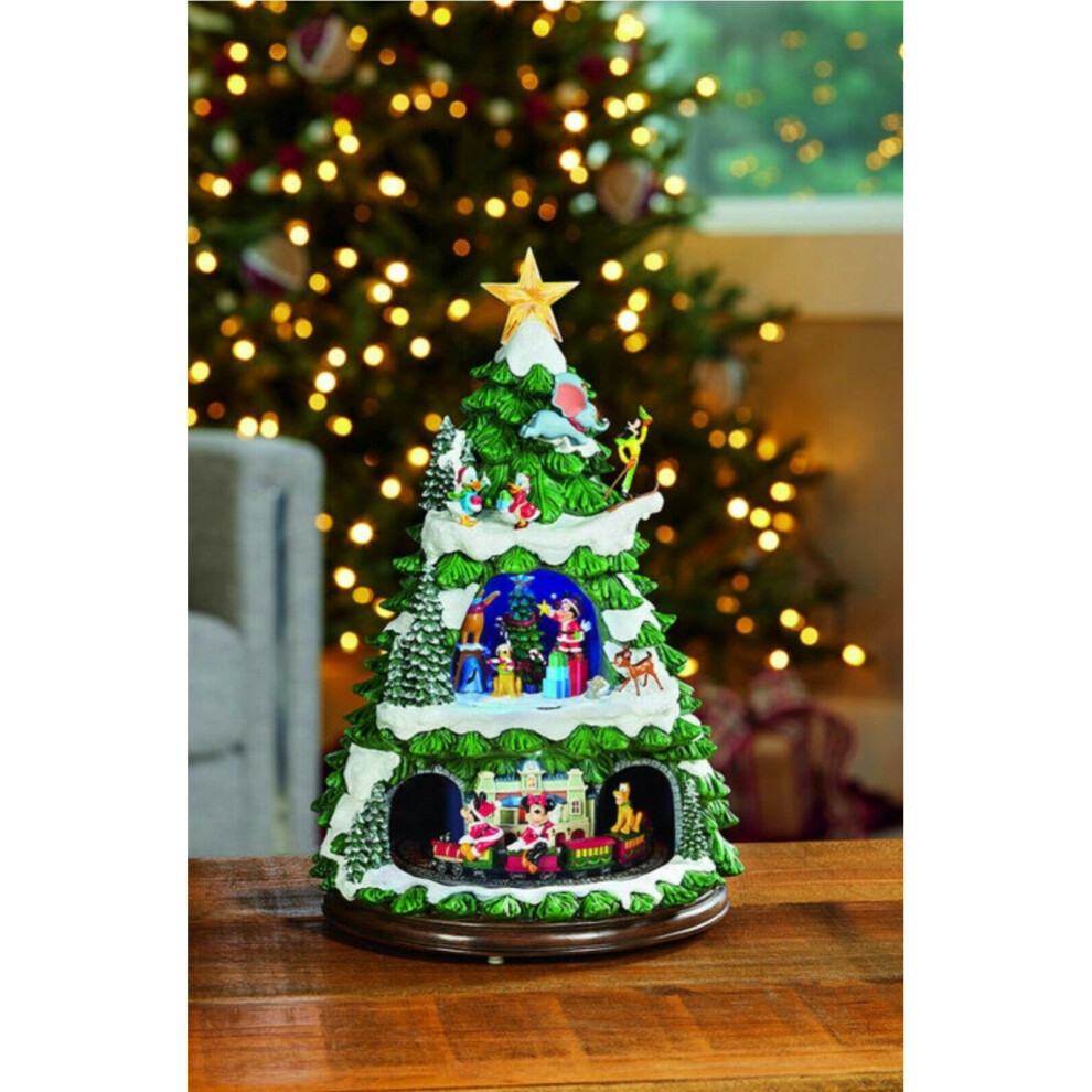 Disney Animated 17.5â Christmas Tree with LED Lights and Music Xmas Decorations