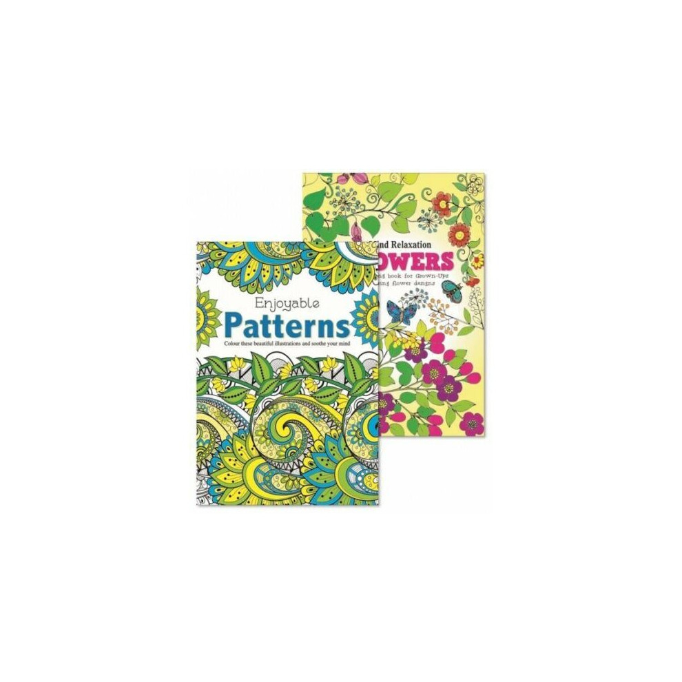 (Patterns) Martello Pattern/Flowers Adult Colouring Books Relaxation Anti Stress Ideal Gift Set