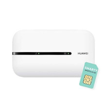 Huawei E5576-320, Portable 4G Low Cost Travel Wi-Fi, Roams on all World Networks, Genuine UK Warranty Stock, with FREE SMARTY SIM- White