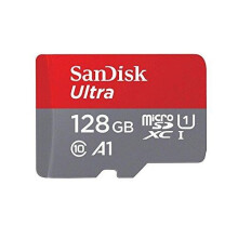 SanDisk Ultra 128 GB microSDXC Memory Card + SD Adapter with A1 App Performance Up to 100 MB/s, Class 10, U1