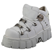 (39) New Rock Unisex M106N-C27 - Plateaustiefel aus Leder in Wei?