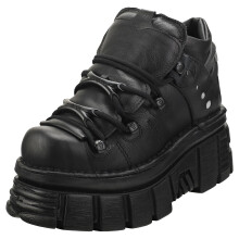 (42) New Rock M106N-S52 - Plateauschuhe aus Leder in Schwarz Unisex