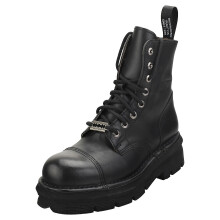 (39) New Rock Milit?r-Boots - Klassische Lederschuhe Schwarz