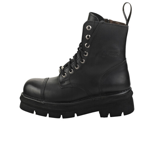 New Rock (39) New Rock Milit?r-Boots - Klassische Lederschuhe Schwarz 2