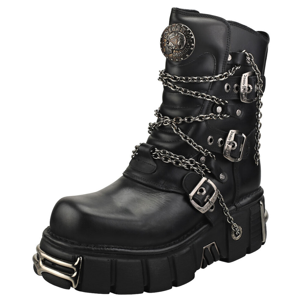 (9) New Rock Straps And Chains Unisex Platform Boots