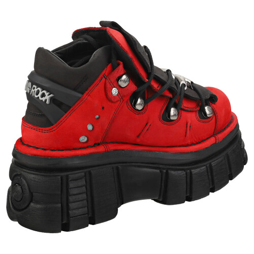 New Rock (43) New Rock Rote-Schwarze Halb-Stiefel Tower - Plateauschuhe 1