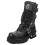 New Rock (36) New Rock Platform Boots Block-Heel in Metal-Look Schwarz Unisex 1