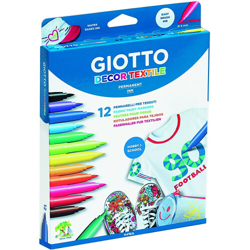 Giotto Decor Textile Markers 12 Pack