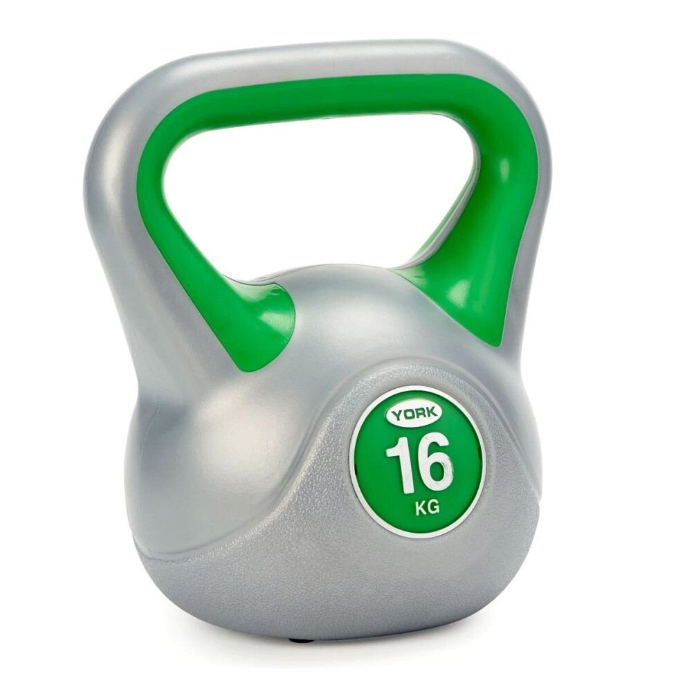 York Fitness Vinyl Coated Gym Training Home Kettlebell - 16kg